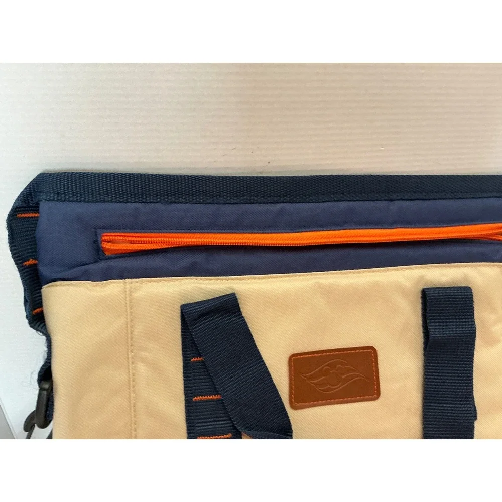 Disney Insulated Cooler Bag Tan Navy Orange Shoulder Strap Large Picnic Tote